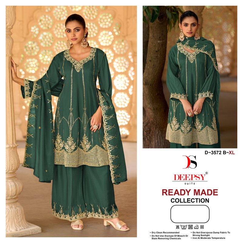 D 3572 A To D By Deepsy Viscose Tissue Silk Readymade Pakistani Suits